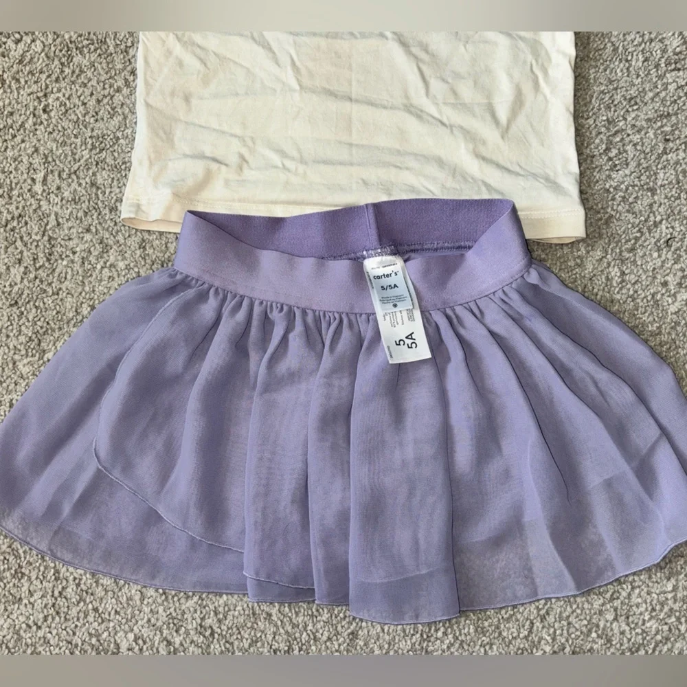 Carter’s Positive Vibes T-Shirt and Purple Skirt Set